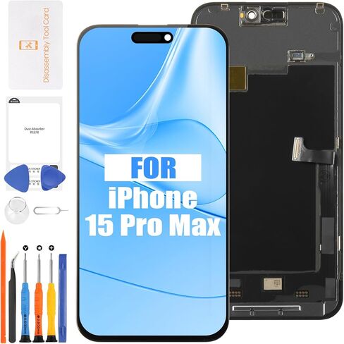 for iPhone 15 Pro Max Screen Glass & Digitizer Replacement – Incell LCD Glass Lens Only (No Frame Included) – Compatible with Model A2849 for Professional Repair in Kuwait