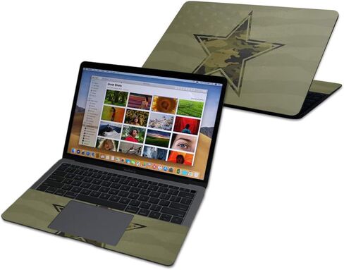 MightySkins Skin Compatible with Apple MacBook Air 13" (2020-2018) - Army Star | Protective and Unique Vinyl Decal wrap Cover | Easy to Apply, Remove, and Change Styles | Made in the USA in Kuwait