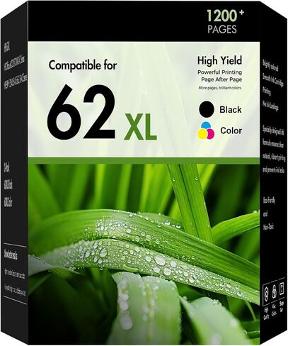 62 62XL Ink Cartridges Black and Color Combo Pack Envy 7640 5660 Replacement for 62 62XL Ink Envy 7645 5540 5740 5660 5740 OfficeJet 200 250 Printer High Yield Black Tri-Color 2-Pack in Kuwait