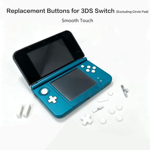مخصص لاستبدال مجموعة الألوان الكاملة لأزرار 3DS الإضافية، لوحدات تحكم الألعاب الصغيرة Nintendo Old 3DS، ABXY / D-Pad Direction / L R كتف / Power Home / Volume / زر تبديل ثلاثي الأبعاد 11 قطعة (أبيض) in Kuwait