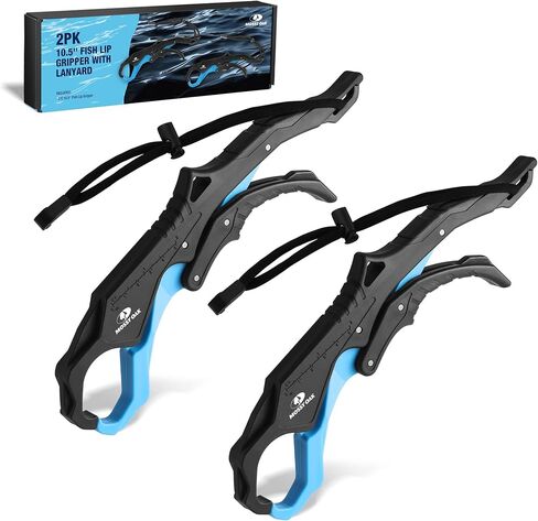 Mossy Oak 10.5'' Fishing Lip Gripper, Lightweight Nylon & Fiberglass Fish Grabber with Lanyard, Non-Slip Handle for Freshwater & Saltwater Fishing, Great Holder for Bass & Catfish in Saudi Arabia