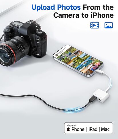 محول Apple USB-C إلى USB لجهاز iPhone 15 16 17، كابل USB 3.0 OTG معتمد من MFi مع منفذ شحن 60 وات لجهاز iPad MacBook Air Pro إلى الكاميرا، محرك فلاش USB، محرك الأقراص الصلبة SSD، الماوس، MIDI، لوحة المفاتيح، الطبل in Kuwait