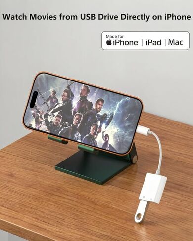 محول Apple USB-C إلى USB لجهاز iPhone 15 16 17، كابل USB 3.0 OTG معتمد من MFi مع منفذ شحن 60 وات لجهاز iPad MacBook Air Pro إلى الكاميرا، محرك فلاش USB، محرك الأقراص الصلبة SSD، الماوس، MIDI، لوحة المفاتيح، الطبل in Kuwait