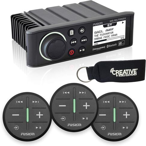 Fusion MS-RA70NSX Marine Entertainment System with Three Wireless Remotes for Three Zones - Black in Kuwait
