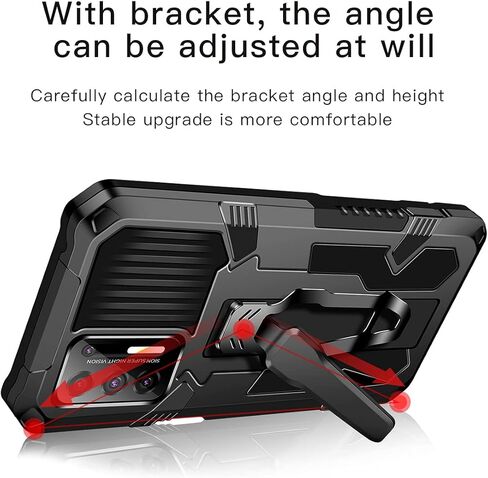Compatible with Motorola One 5G UW Ace Case, Military Grade Drop Protection Armor Case with Metal Belt Clip Built-in Kickstand Dual Layer Full Body Protective Case in Kuwait