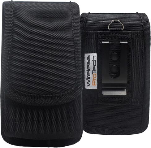 Medium Size Premuim Heavy Duty Nylon Pouch with Metal Belt Clip and Adjustable Magnetic Closer Holster Compatible with CAT, Sonim, Kyocera, TCL, Sony, Alcatel, HMD, Nokia Phones in Kuwait