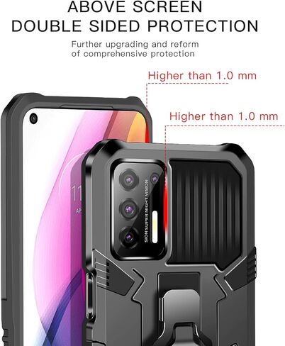 Compatible with Motorola One 5G UW Ace Case, Military Grade Drop Protection Armor Case with Metal Belt Clip Built-in Kickstand Dual Layer Full Body Protective Case in Kuwait