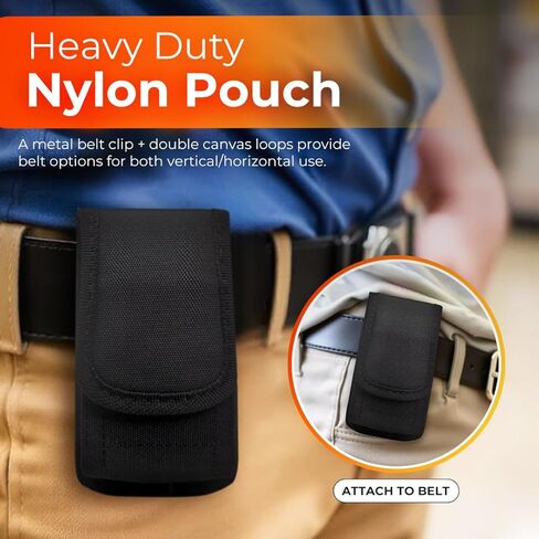 Medium Size Premuim Heavy Duty Nylon Pouch with Metal Belt Clip and Adjustable Magnetic Closer Holster Compatible with CAT, Sonim, Kyocera, TCL, Sony, Alcatel, HMD, Nokia Phones in Kuwait