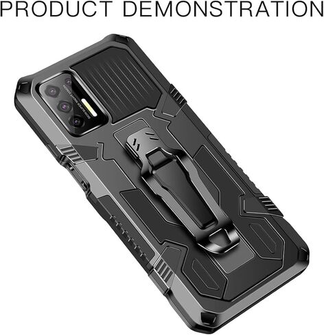 Compatible with Motorola One 5G UW Ace Case, Military Grade Drop Protection Armor Case with Metal Belt Clip Built-in Kickstand Dual Layer Full Body Protective Case in Kuwait