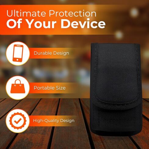 Medium Size Premuim Heavy Duty Nylon Pouch with Metal Belt Clip and Adjustable Magnetic Closer Holster Compatible with CAT, Sonim, Kyocera, TCL, Sony, Alcatel, HMD, Nokia Phones in Kuwait