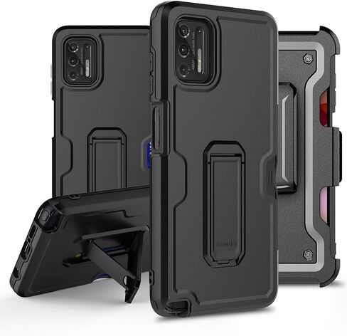 Compatible with Moto G Stylus 2021 (4G), Armor Kombo Kickstand Case with Belt Clip Holster, Hybrid Rugged Heavy Duty Shockproof Drop Protection American Flag Spartan Skull in Kuwait