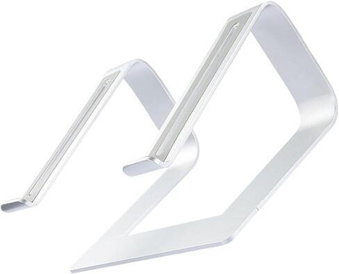 NOLITOY Aluminum Alloy Laptop Stand Ventilated Desktop Holder Adjustable Height Notebook Bracket for Office Use Silver in Kuwait