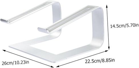 NOLITOY Aluminum Alloy Laptop Stand Ventilated Desktop Holder Adjustable Height Notebook Bracket for Office Use Silver in Kuwait