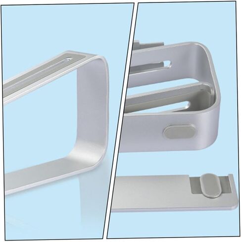 NOLITOY Aluminum Alloy Laptop Stand Ventilated Desktop Holder Adjustable Height Notebook Bracket for Office Use Silver in Kuwait