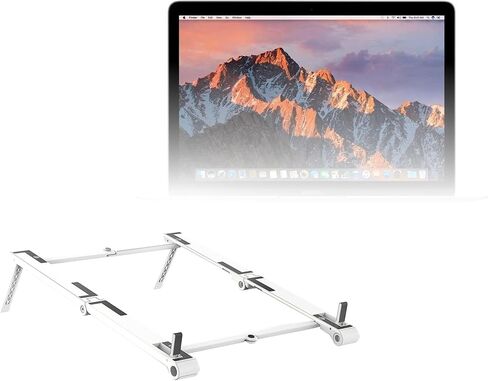 BoxWave Stand and Mount Compatible with Apple MacBook 12" (Retina 2017) - Pocket Aluminum Stand 3-in-1, Portable Multi Angle Viewing Riser - Metallic Silver in Kuwait