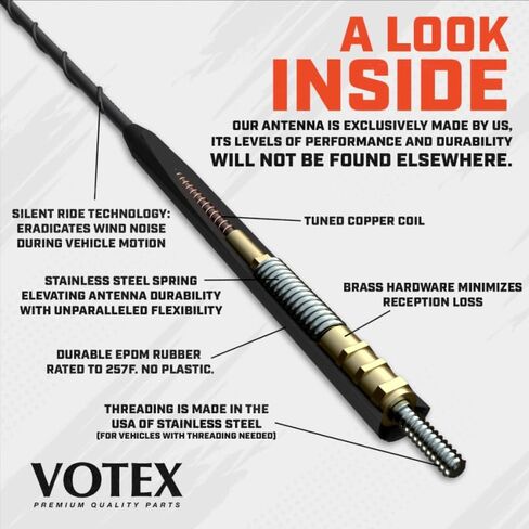 Replacement Antenna fits Toyota 4 Runner (2010-2017) 23 Inch Rubber Antenna - USA Threading - Internal Copper Coil in Kuwait