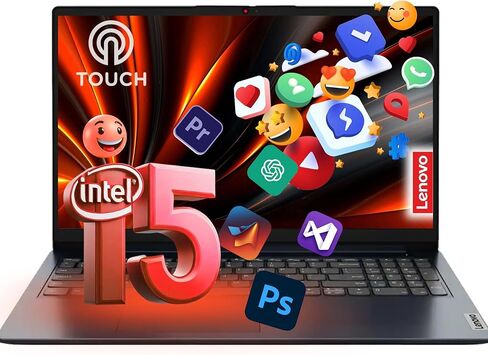 Lenovo IdeaPad 15.6" FHD Touchscreen Business Laptop with Lifetime Web Office 365 - Intel 13th 10-Core i5 (Outperforms i7-1255U) - 16GB RAM, 512GB SSD - WiFi 6, 10HR Battery, 720p Camera in Kuwait
