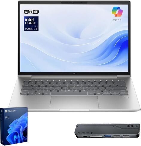 كمبيوتر محمول HP Elitebook 640 G11 Business AI، شاشة 14 بوصة FHD + مضادة للتوهج، Intel Core Ultra 7 155U، 32 جيجابايت DDR5، 1 تيرابايت SSD، Wi-Fi 6E، كاميرا IR 5 ميجابكسل، لوحة مفاتيح بإضاءة خلفية، Thunderbolt 4، Windows 11 Pro، حزمة مع محور 7 في 1 in Kuwait