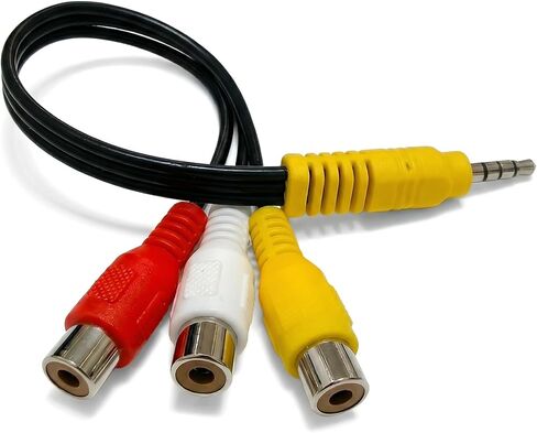 محول AV، كابل محول AV، كابل محول مكون فيديو AV مقاس 3.5 ملم ذكر إلى 3 RCA أنثى للتلفزيون والمسرح المنزلي in Kuwait