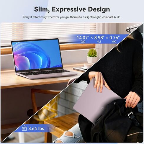 NIMO 15.6" IPS FHD Student Laptop, Intel 6-Core i3-1215U, 8GB RAM, 256GB SSD (Beats i5-1135G7,R5-7520U, Matches i7-1165G7), 65W Type-C, Backlit Keyboard, Fingerprint, Wi-Fi 6, for Home & Business in Kuwait