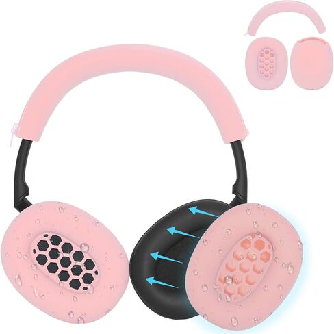 Adhiper XM6 Sweat Cover - Earpad Covers & Headband Cover for Sony WH-1000XM6 Headphones Accessories, Soft Silicone Case Covers Protector Sweatproof & Easy to Clean - Black in Kuwait