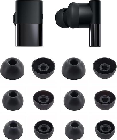 Eartips Compatible with Status Audio Between Pro/Between 3ANC, 6 Pairs S/M/L Sizes Soft Silicone Ear Tips Replacement Tips, Compatible with Status Pro X Between 3ANC 6 Pairs Black in Kuwait