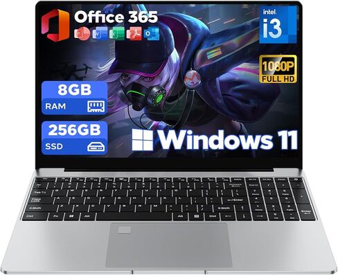 2026 أحدث 15.6 بوصة للكمبيوتر المحمول الذي يعمل بنظام التشغيل Windows 11، كمبيوتر محمول Core i3-7020U، ذاكرة الوصول العشوائي 8 جيجابايت، 256 جيجابايت SSD، 32 جيجابايت + 2 تيرابايت قابلة للتوسيع، شاشة FHD IPS ولوحة مفاتيح بإضاءة خلفية، فتح بصمة الإصبع، مكت in Kuwait