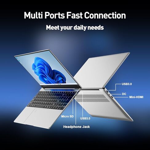 2026 أحدث 15.6 بوصة للكمبيوتر المحمول الذي يعمل بنظام التشغيل Windows 11، كمبيوتر محمول Core i3-7020U، ذاكرة الوصول العشوائي 8 جيجابايت، 256 جيجابايت SSD، 32 جيجابايت + 2 تيرابايت قابلة للتوسيع، شاشة FHD IPS ولوحة مفاتيح بإضاءة خلفية، فتح بصمة الإصبع، مكت in Kuwait