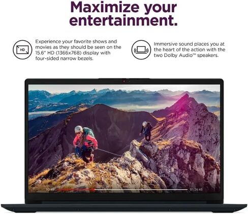 كمبيوتر محمول Lenovo IdeaPad Slim 3 مقاس 15.6 بوصة FHD Business، إصدار 2026، وحدة المعالجة المركزية Intel N150، ذاكرة وصول عشوائي DDR5 سعة 8 جيجابايت، محرك أقراص SSD سعة 128 جيجابايت، نظام التشغيل Windows 11 Home مع Microsoft 365 in Kuwait