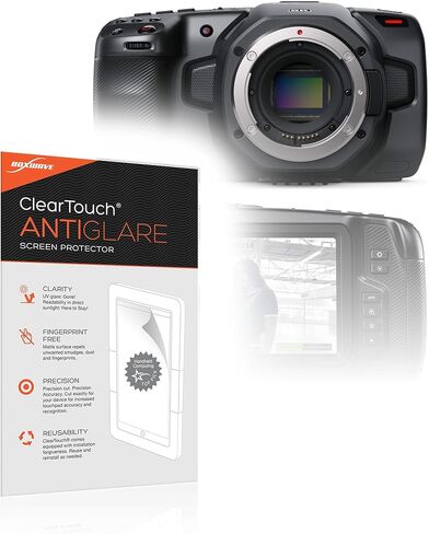 واقي شاشة BoxWave متوافق مع كاميرا Blackmagic Pocket Cinema 6K - ClearTouch Crystal (عبوتان)، غلاف فيلم عالي الدقة - يحمي من الخدوش in Kuwait