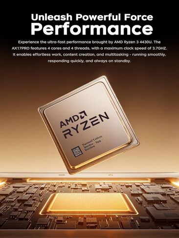 كمبيوتر محمول KAIGERR مقاس 17.3 بوصة، معالج AMD Ryzen 4300U، ذاكرة الوصول العشوائي 16 جيجابايت 512 جيجابايت SSD، كمبيوتر محمول 2026، Windows 11، كاميرا ويب، كمبيوتر محمول للعمل/الأعمال، واي فاي، نوع C، بطارية 62.7 وات في الساعة، لوحة مفاتيح رقمية in Kuwait