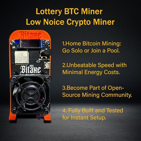 جهاز تعدين Bitcoins Solo من Bitaxe Gamma 601، حتى 1.1TH/S BM1370 Asic Chip 19W/TH BTC جهاز تعدين تشفير اليانصيب مع نظام مفتوح المصدر، صامت صغير، التوصيل والتشغيل in Kuwait