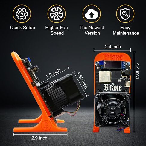 جهاز تعدين Bitcoins Solo من Bitaxe Gamma 601، حتى 1.1TH/S BM1370 Asic Chip 19W/TH BTC جهاز تعدين تشفير اليانصيب مع نظام مفتوح المصدر، صامت صغير، التوصيل والتشغيل in Kuwait