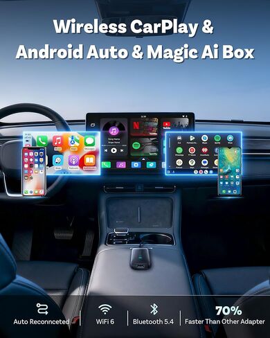OTTOCAST Play2Video Ultra مع مجموعة التحكم عن بعد في ماوس الهواء اللاسلكي، محول Carplay 2026 ترقية متوافق مع CarPlay اللاسلكي/Android Auto in Kuwait