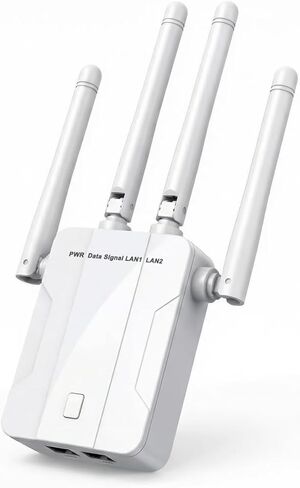 معزز إشارة موسع WiFi، ثنائي النطاق 5G/2.4 جيجا هرتز، يغطي ما يصل إلى 16,899 قدم مربع، 4X أسرع، مكرر لاسلكي مع منفذ إيثرنت، إعداد بنقرة واحدة، متوافق مع Alexa in Kuwait