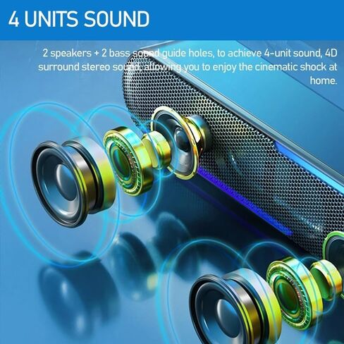5.0 مكبر صوت محمول 4D محيطي HiFi ستيريو عميق باس بطارية مضادة للسحب وإلغاء الضوضاء مصباح LED in Kuwait