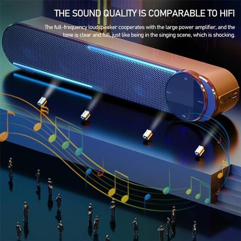 5.0 مكبر صوت محمول 4D محيطي HiFi ستيريو عميق باس بطارية مضادة للسحب وإلغاء الضوضاء مصباح LED in Kuwait