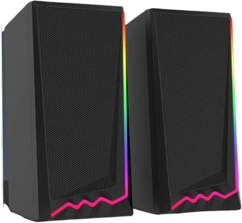 3.5mm 3D Stereo Surround Music RGB Light Gaming Wired Speakers Sound Bar for Computer Desktop PC Loudspeakers in Saudi Arabia