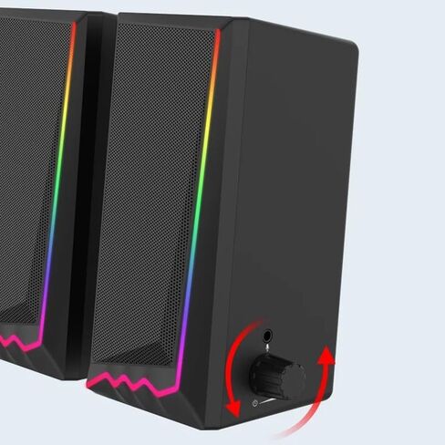 3.5mm 3D Stereo Surround Music RGB Light Gaming Wired Speakers Sound Bar for Computer Desktop PC Loudspeakers in Saudi Arabia