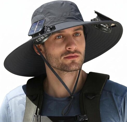 Green Hat with Fans Solar Power, Solar Fan hat,Fan Hats for Men White 03091 (Single hat Without Fan) in Kuwait