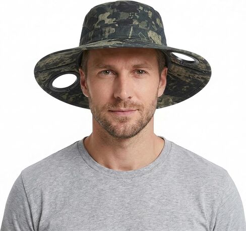 Green Hat with Fans Solar Power, Solar Fan hat,Fan Hats for Men White 03091 (Single hat Without Fan) in Kuwait