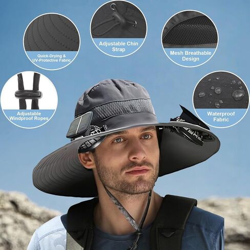 Green Hat with Fans Solar Power, Solar Fan hat,Fan Hats for Men White 03091 (Single hat Without Fan) in Kuwait