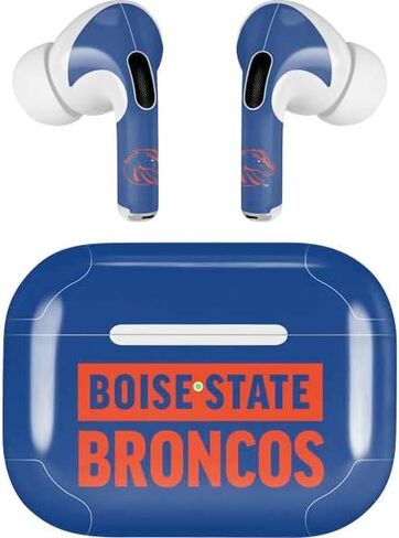 ملصق صوتي من Skinit متوافق مع AirPods Pro الجيل الثاني - تصميم مربعات مرخص رسميًا من جامعة Boise State Broncos in Kuwait