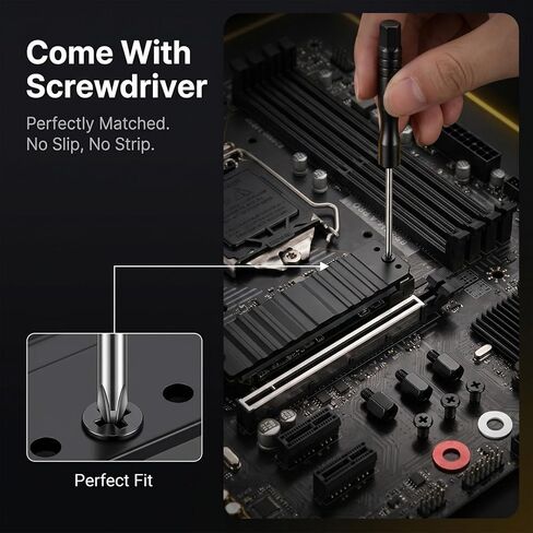 طقم براغي تثبيت M.2 SSD مكون من 34 قطعة، براغي NVMe مع مفك براغي، مواجهات M2 للوحة الأم العالمية، إصلاح الكمبيوتر الشخصي ومسمار كمبيوتر محمول DIY، مجموعة استبدال الأجهزة (أسود) in Kuwait