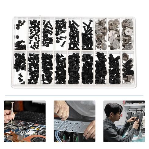 Gadpiparty 360pcs M2/m2.5/m3 Flat Head Anti-Rust Computer Repair Screws Stainless Steel Countersunk Head Electronics Replacement for Laptop Motherboard Assembly in Kuwait