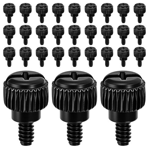 30 PCS M3.5 6-32 Thread Computer Case Thumb Screws, Black Carbon Steel PC Case Screws for Desktop Computer Cases Cover Hard Drives Power Supply PCI Slots in Kuwait