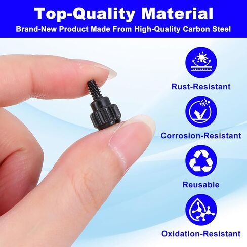 30 PCS M3.5 6-32 Thread Computer Case Thumb Screws, Black Carbon Steel PC Case Screws for Desktop Computer Cases Cover Hard Drives Power Supply PCI Slots in Kuwait