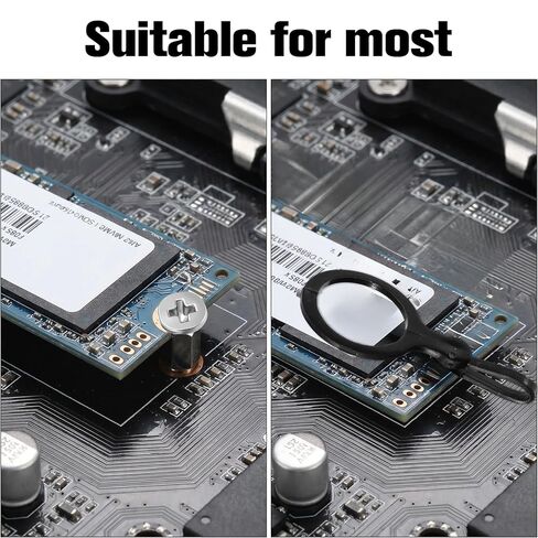 طقم براغي M.2 SSD مكون من 19 قطعة من الفولاذ المقاوم للصدأ، ومسامير NVMe مع مفك براغي ومشابك M2 لإصلاح أجهزة الكمبيوتر المحمول، ومجموعة استبدال الأجهزة للوحة الأم العالمية (فضي/أسود) in Kuwait