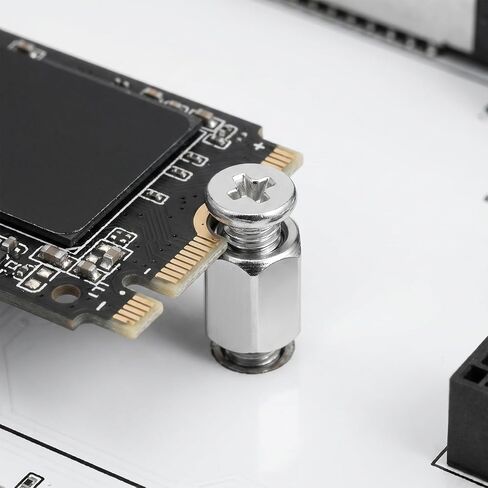 طقم براغي M.2 SSD مكون من 19 قطعة من الفولاذ المقاوم للصدأ، ومسامير NVMe مع مفك براغي ومشابك M2 لإصلاح أجهزة الكمبيوتر المحمول، ومجموعة استبدال الأجهزة للوحة الأم العالمية (فضي/أسود) in Kuwait