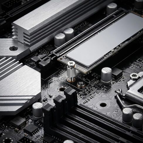 طقم براغي M.2 SSD مكون من 19 قطعة من الفولاذ المقاوم للصدأ، ومسامير NVMe مع مفك براغي ومشابك M2 لإصلاح أجهزة الكمبيوتر المحمول، ومجموعة استبدال الأجهزة للوحة الأم العالمية (فضي/أسود) in Kuwait